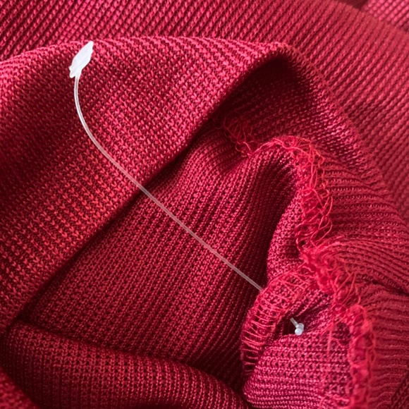 80s NWOT vintage deep red flowy maxi dress - Picture 8 of 8